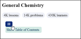 screenshot of General Chemistry landing page