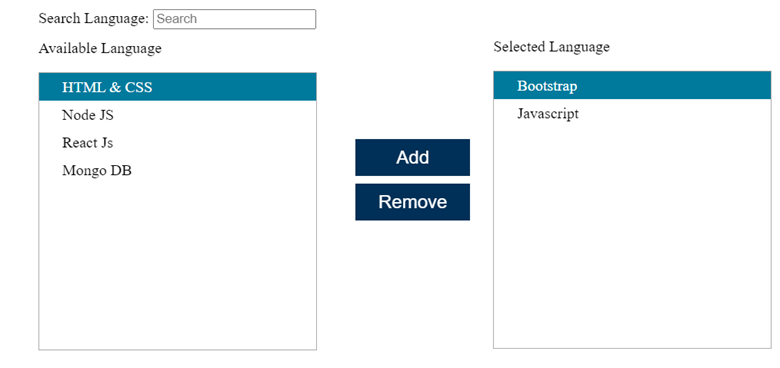 Dual Listbox Component Library Accessible Assessments Pearson