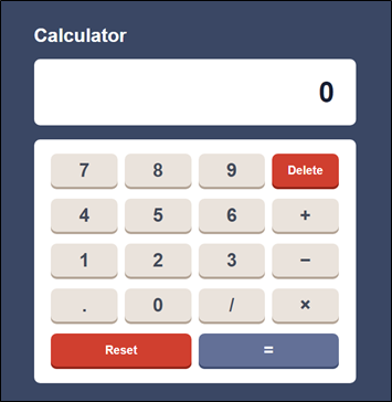 Screenshot of a calculator